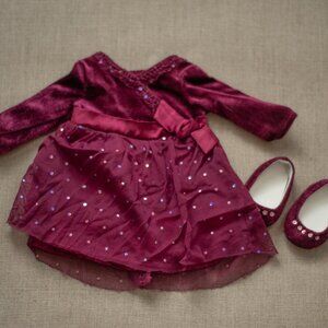 American Girl Sparkly Plum Christmas Outfit